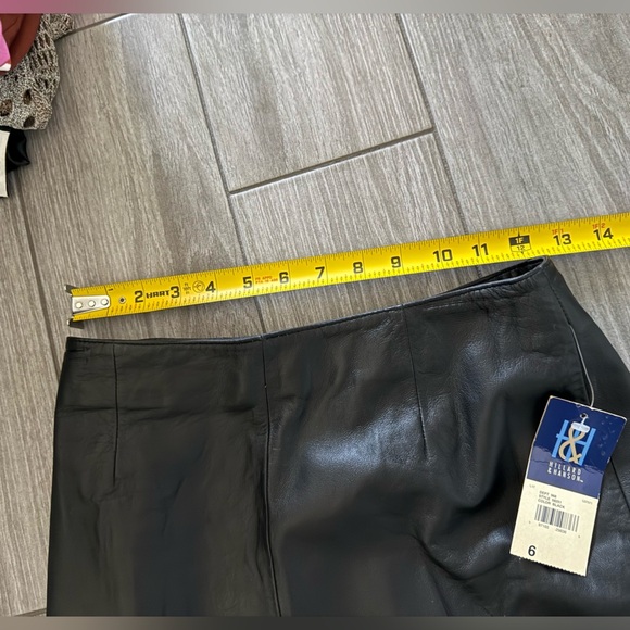 Hilard & Hanson|Vintage black 100% lamb leather pencil skirt size 6•••NWT - Picture 8 of 9